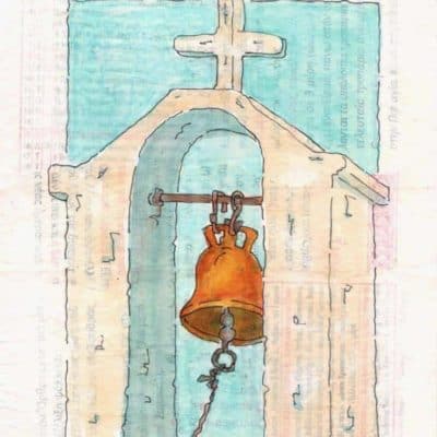 church bell collage greece