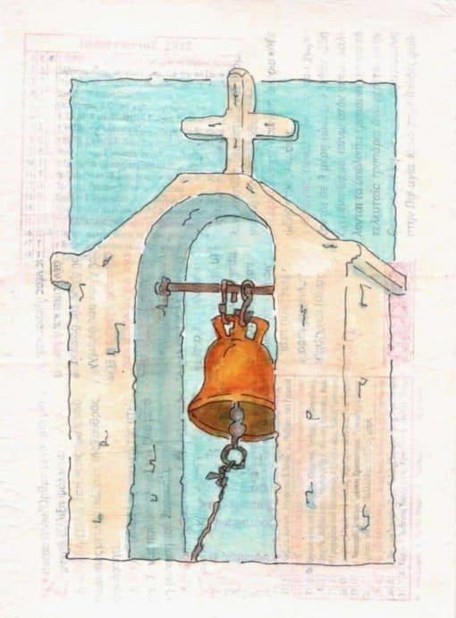church bell collage greece