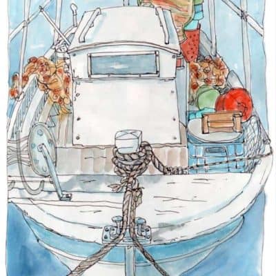 greek fishing boat canvas print