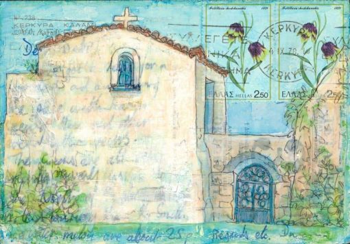 Greek chapel postcard art