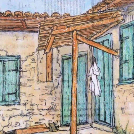 painting old Greek village house gill tomlinson