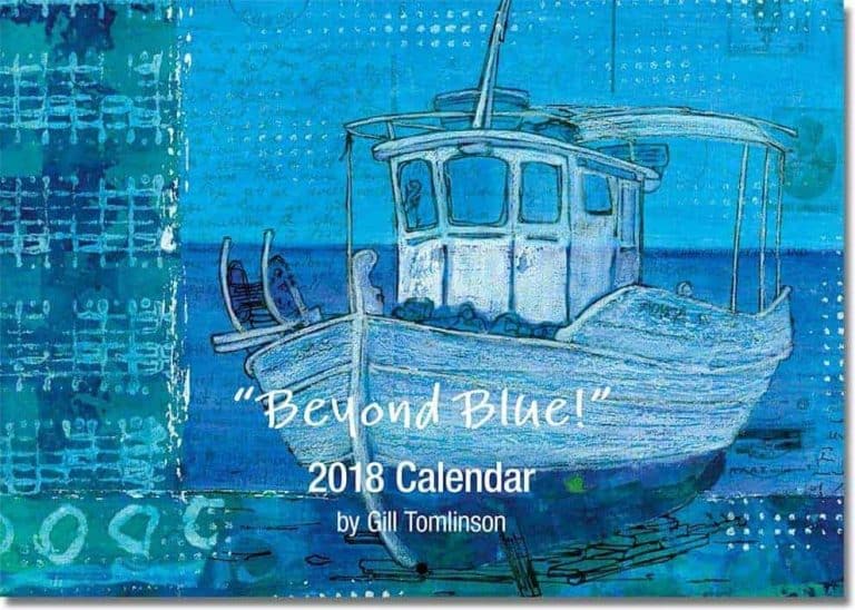 Beyond Blue art calendar cover image by Gill Tomlinson Art